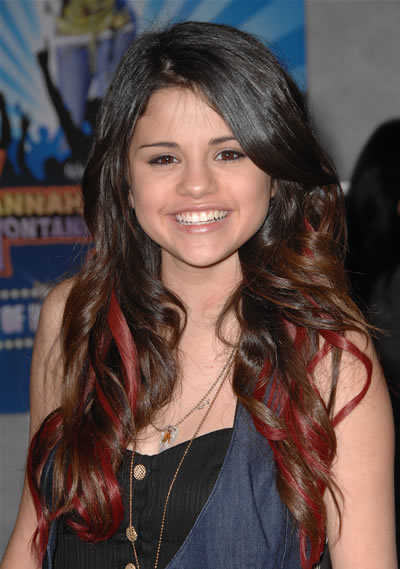 Selena Gomez Colored Curly Hairstyle