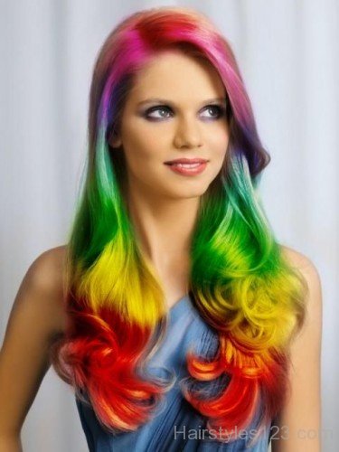 Rainbow Colored Hairstyle