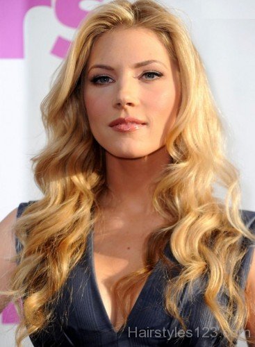 Beautiful Long Wavy Hairstyle Of Katheryn Winnick