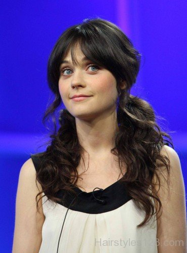 Zooey Deschanel Wavy Hairstyle